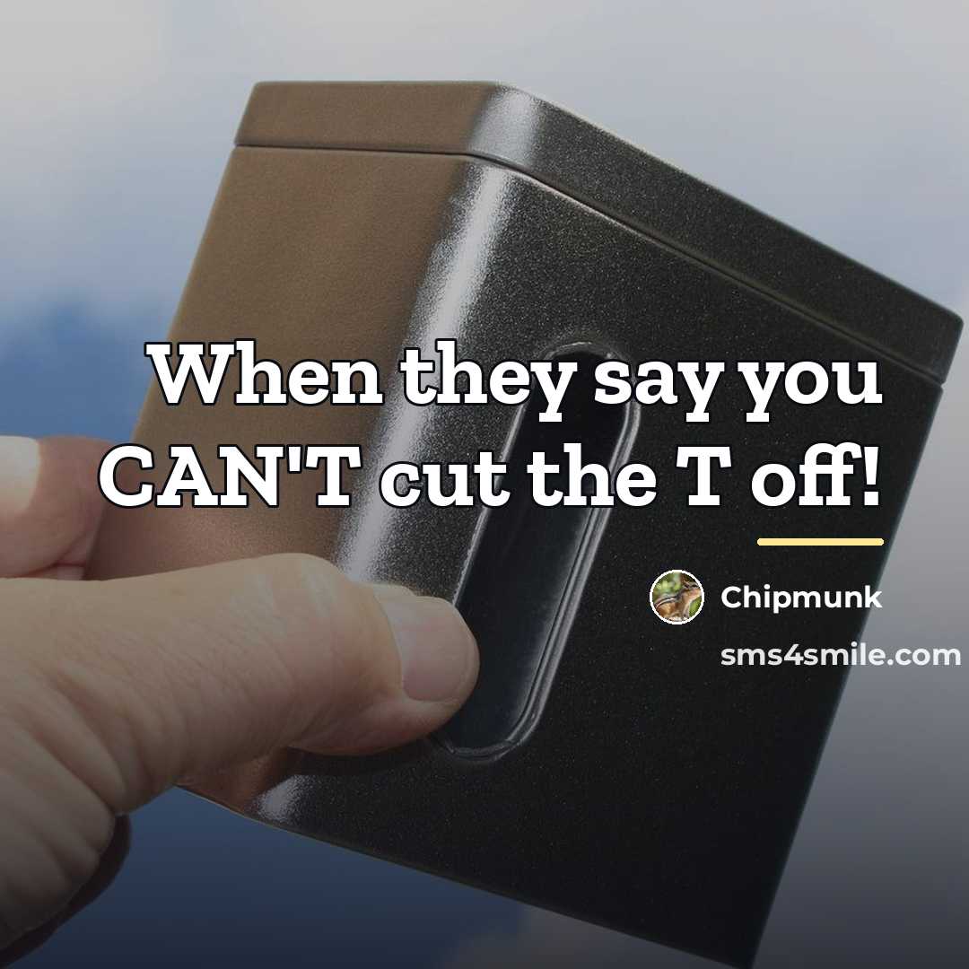 “When they say you CAN'T cut the T off!…” quote by Chipmunk