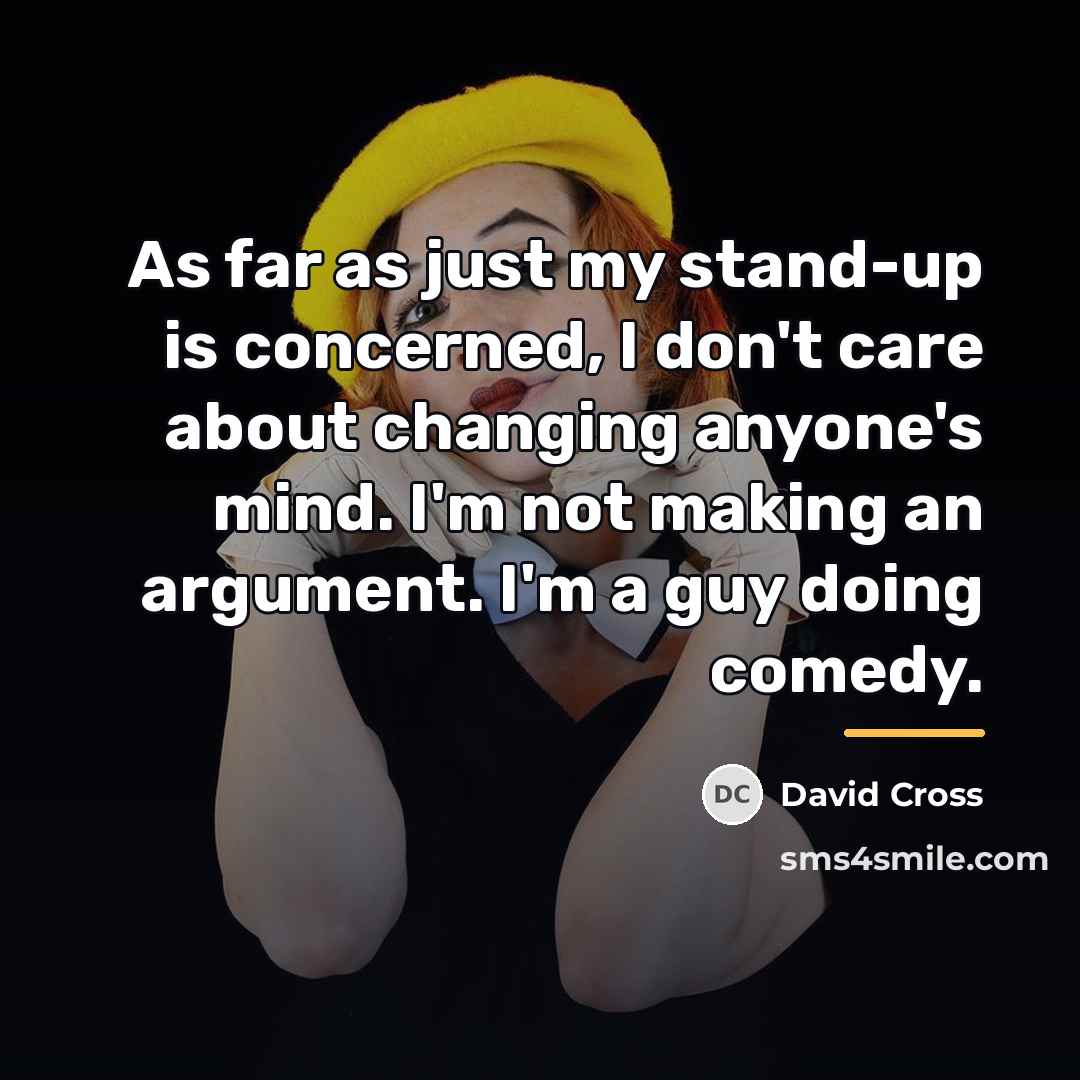 “As far as just my stand-up is concerned, I don't…” quote by David Cross
