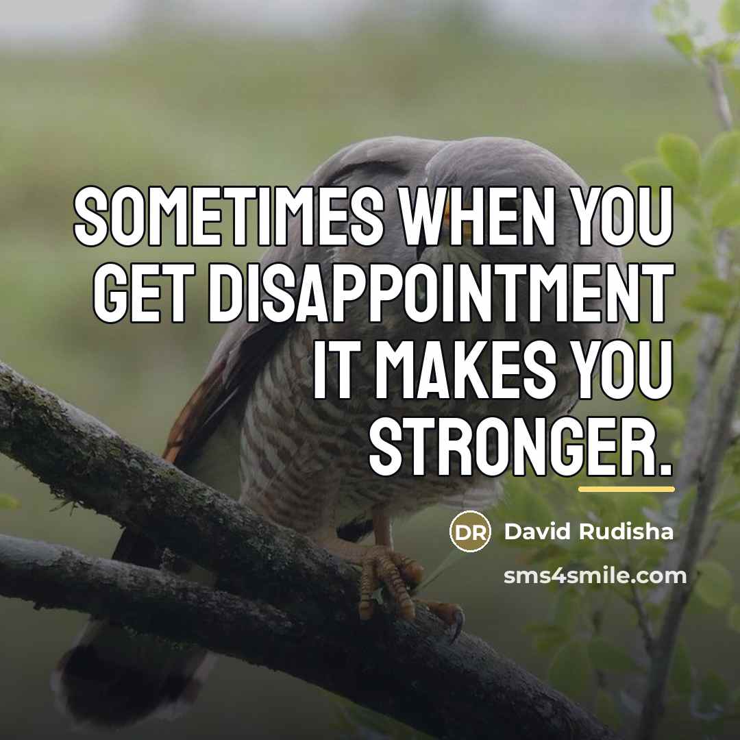 “Sometimes when you get disappointment it makes you stronger.…” quote by David Rudisha