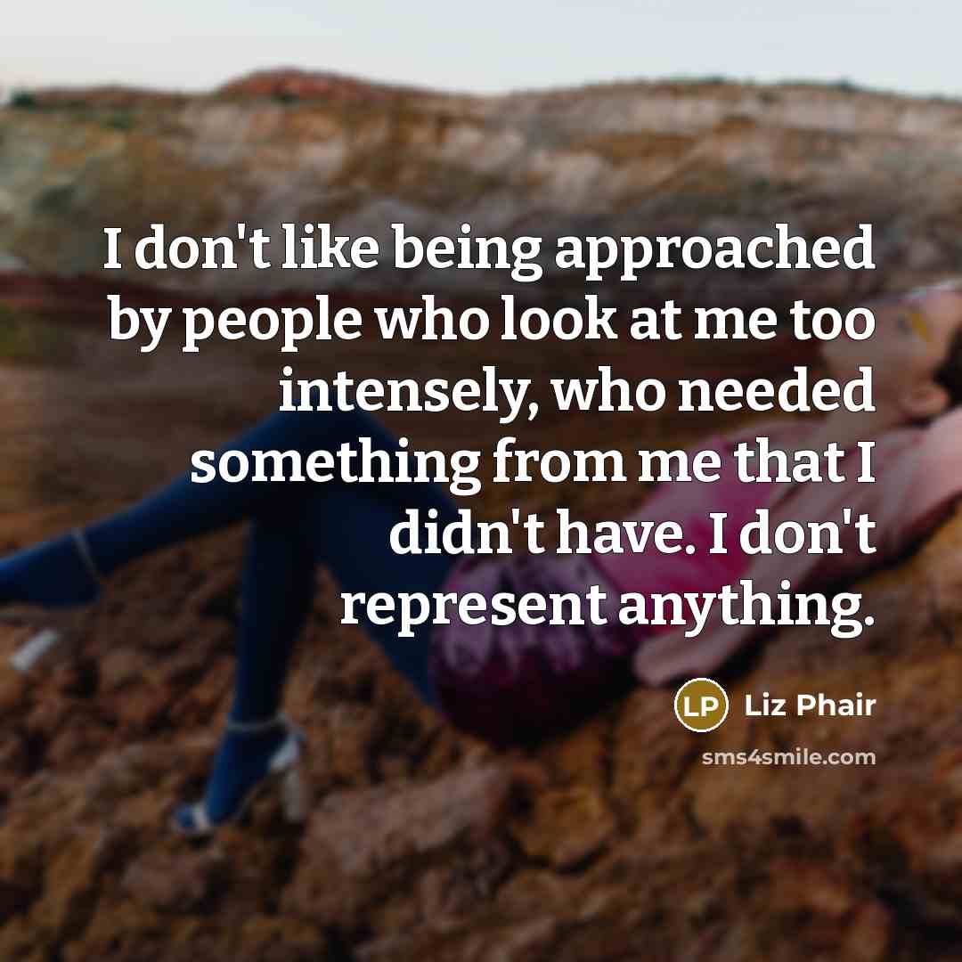 “I don't like being approached by people who look at…” quote by Liz Phair
