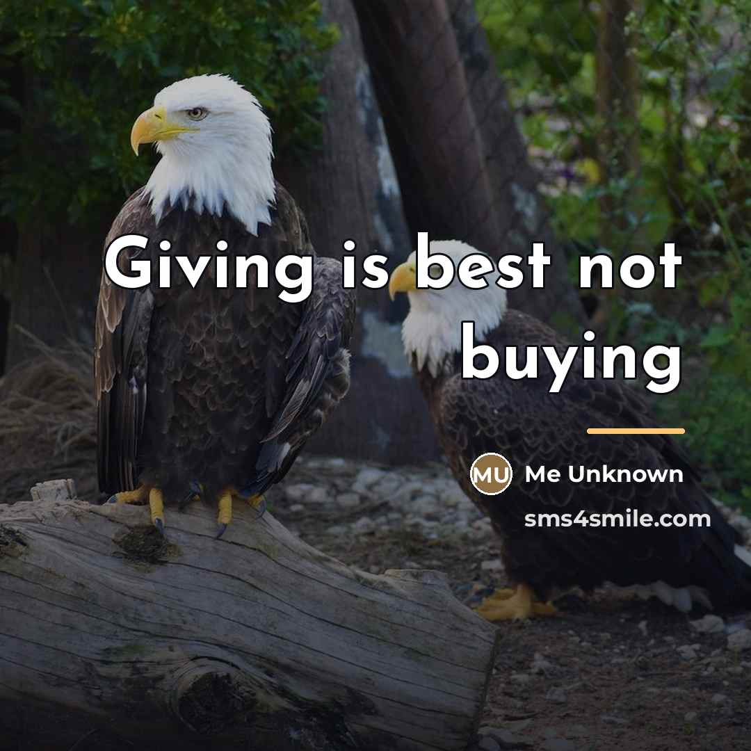 “Giving is best not buying…” quote by Anonymous