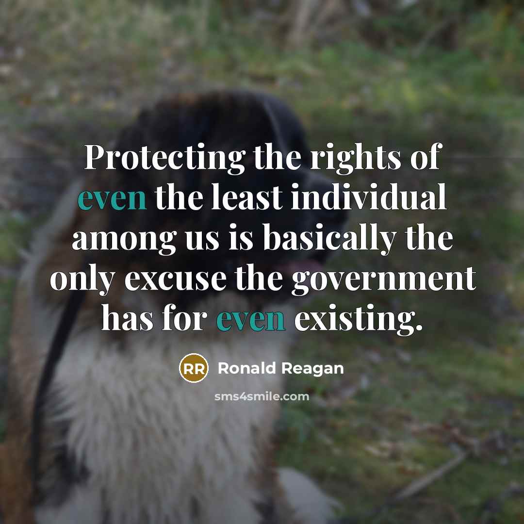 “Protecting the rights of even the least individual among us…” quote by Ronald Reagan