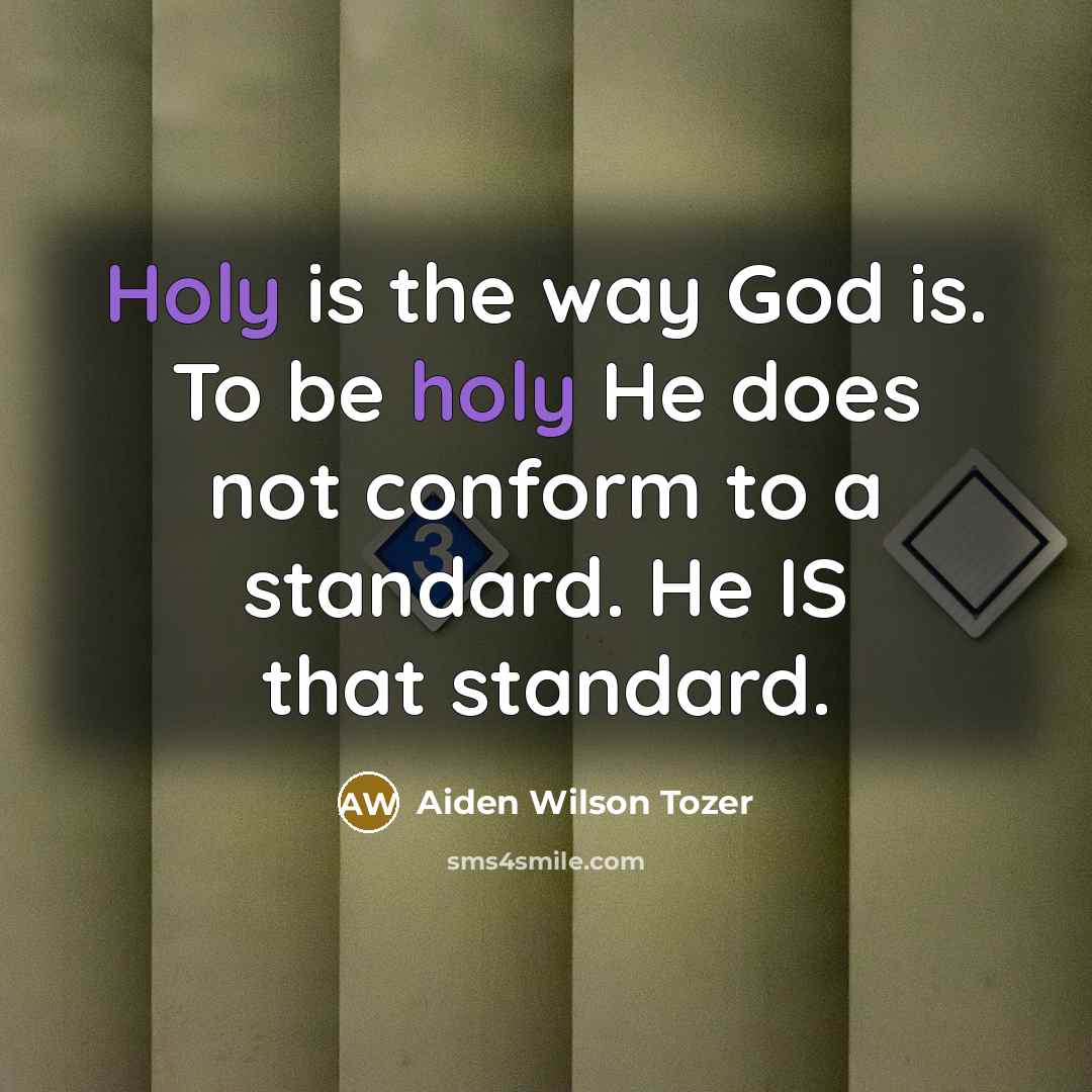 “Holy is the way God is. To be holy He…” quote by Aiden Wilson Tozer