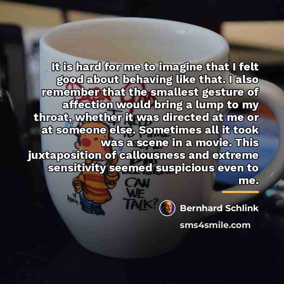 “It is hard for me to imagine that I felt…” quote by Bernhard Schlink