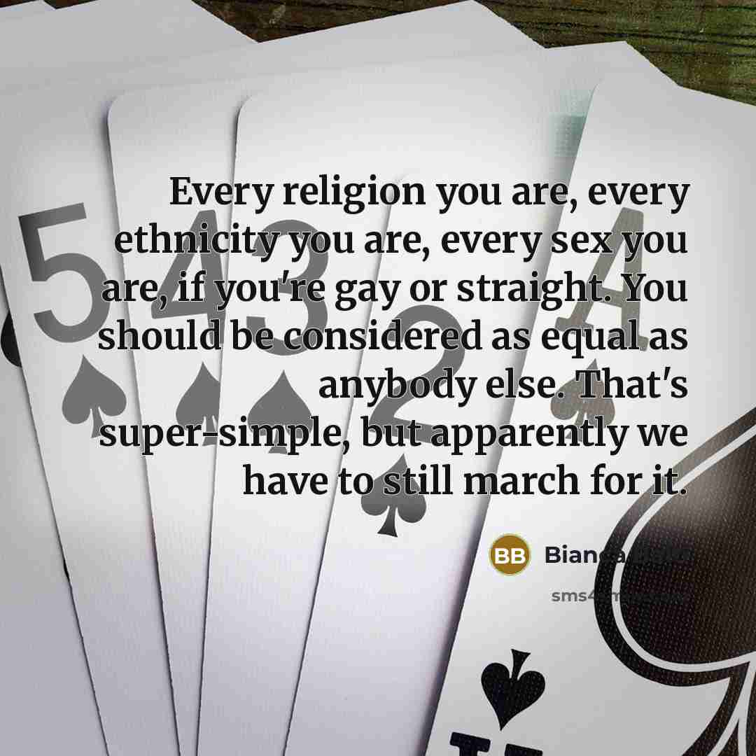 “Every religion you are, every ethnicity you are, every sex…” quote by Bianca Balti