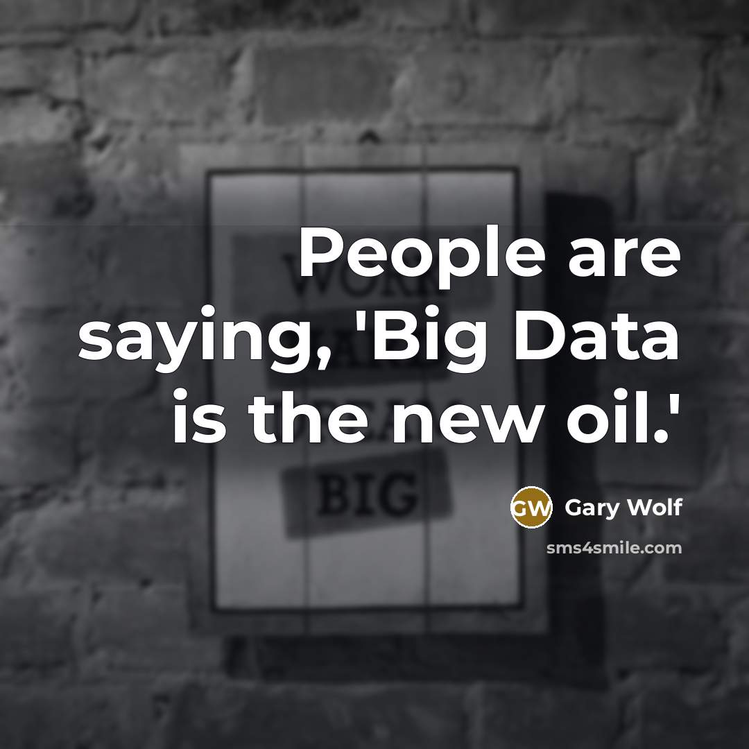 “People are saying, 'Big Data is the new oil.'…” quote by Gary Wolf