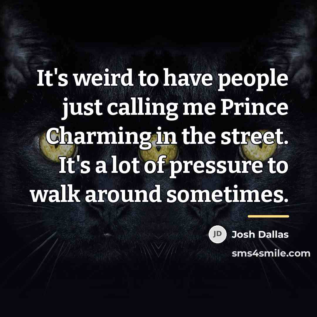 “It's weird to have people just calling me Prince Charming…” quote by Josh Dallas