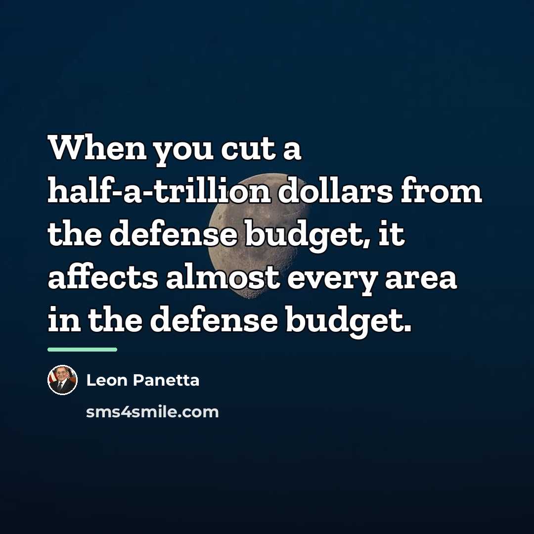 “When you cut a half-a-trillion dollars from the defense budget,…” quote by Leon Panetta