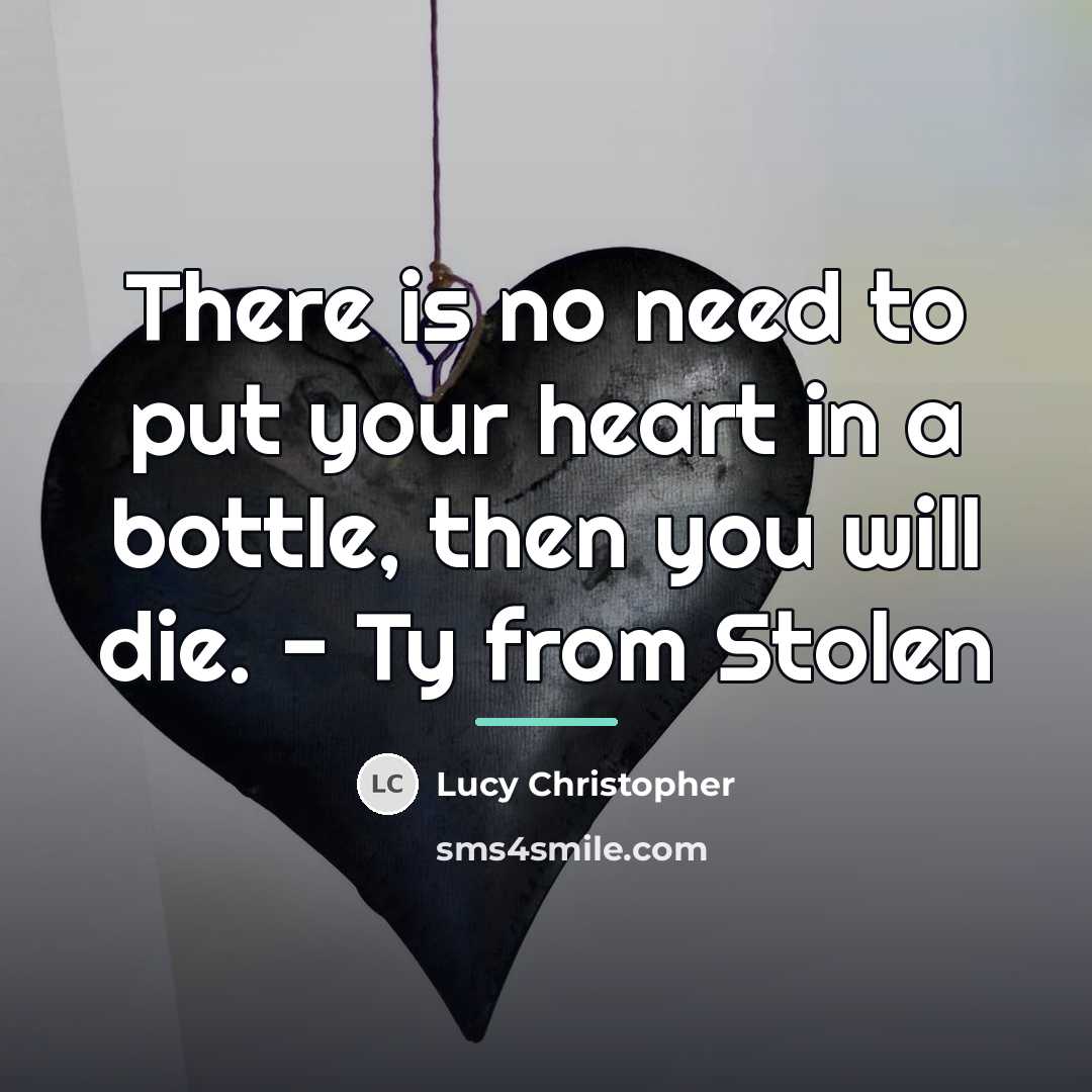 “There is no need to put your heart in a…” quote by Lucy Christopher