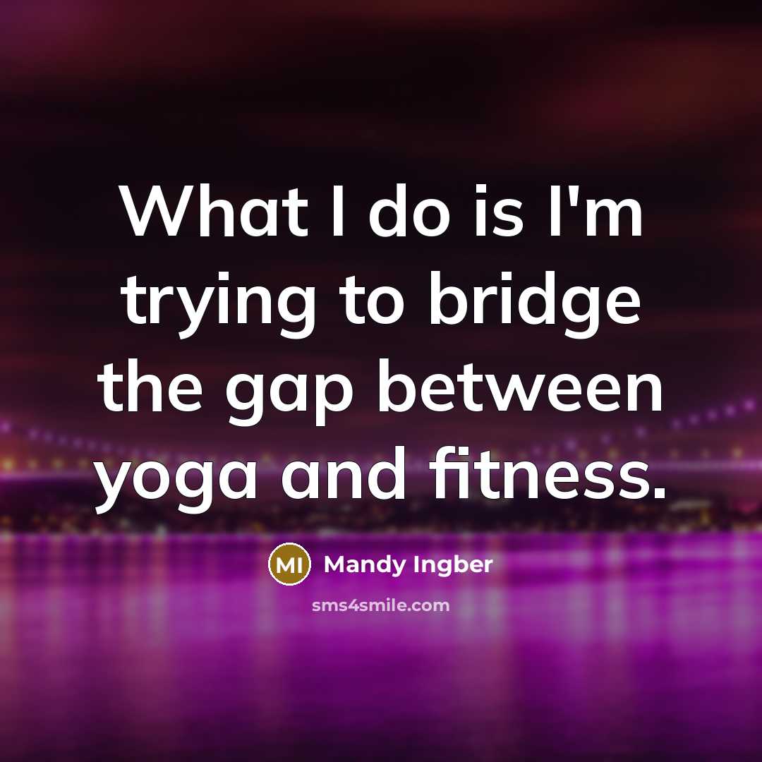 “What I do is I'm trying to bridge the gap…” quote by Mandy Ingber