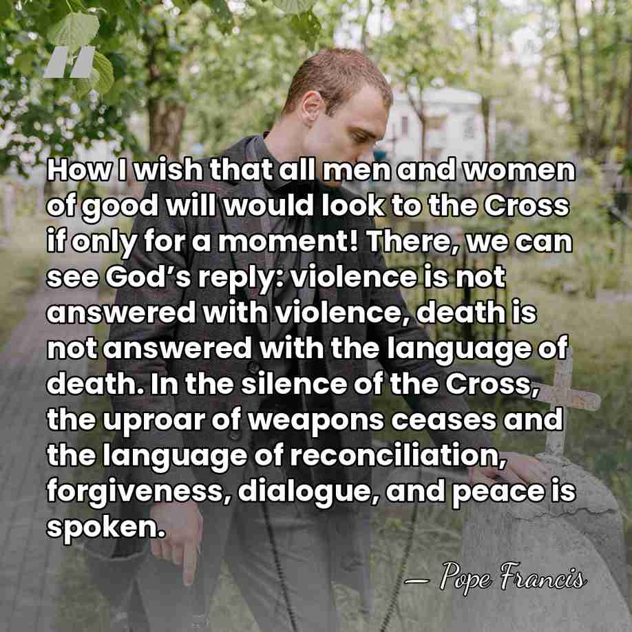 How I wish that all men and women of good will would&hellip; - Pope Francis
