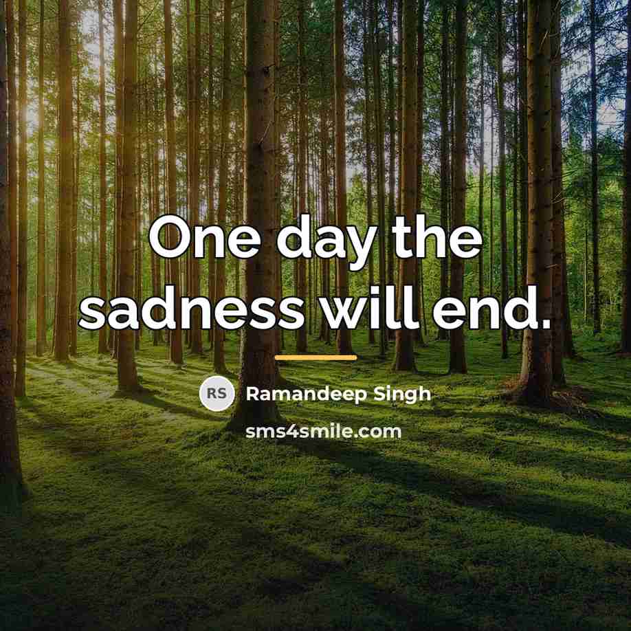 “One day the sadness will end.…” quote by Ramandeep Singh