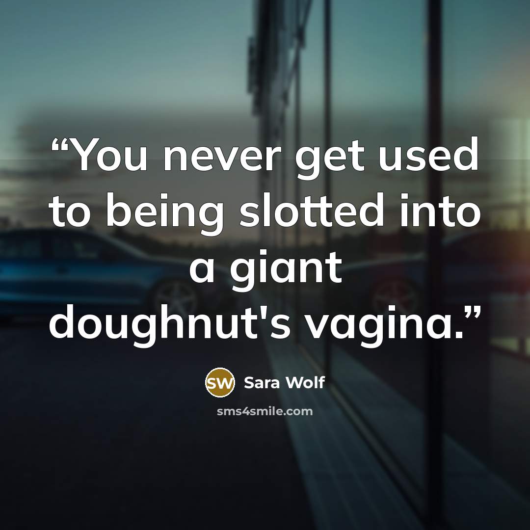 “You never get used to being slotted into a giant doughnut's vagina.” quote by Sara Wolf