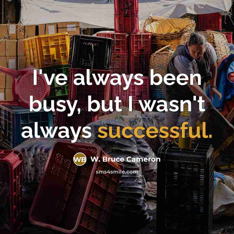 “I've always been busy, but I wasn't always successful.…” quote by W. Bruce Cameron
