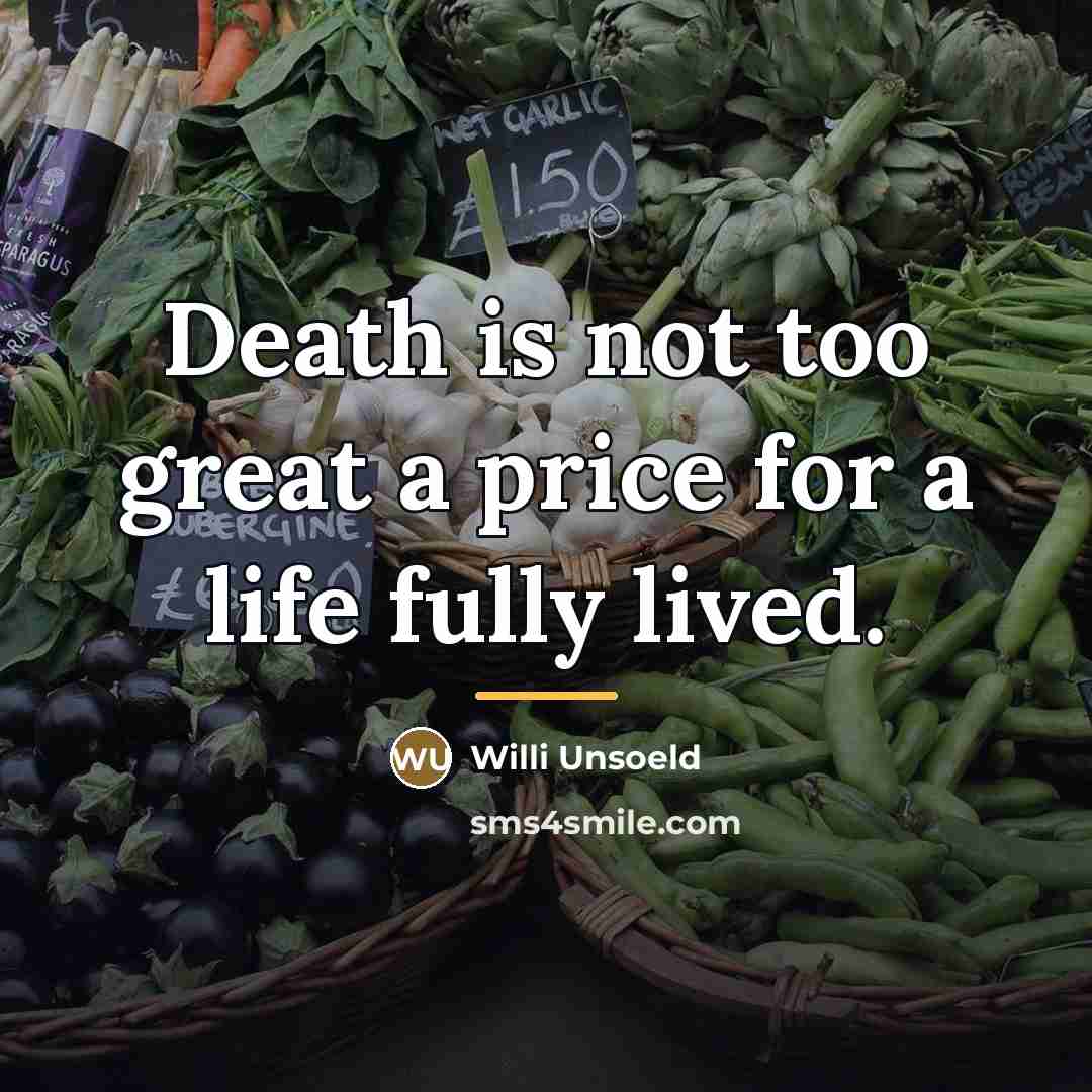 “Death is not too great a price for a life…” quote by Willi Unsoeld