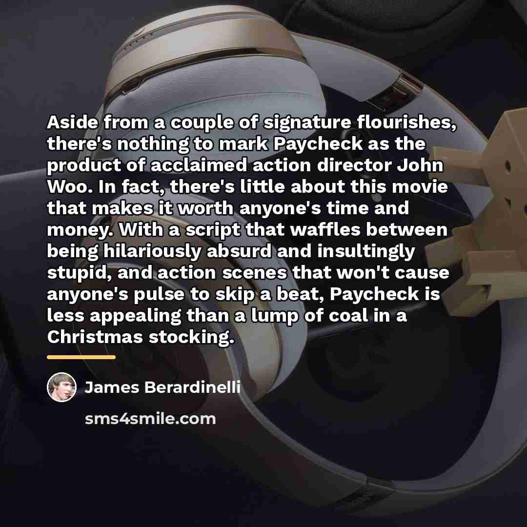 “Aside from a couple of signature flourishes, there's nothing to…” quote by James Berardinelli