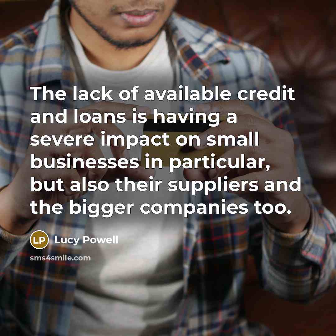 “The lack of available credit and loans is having a…” quote by Lucy Powell