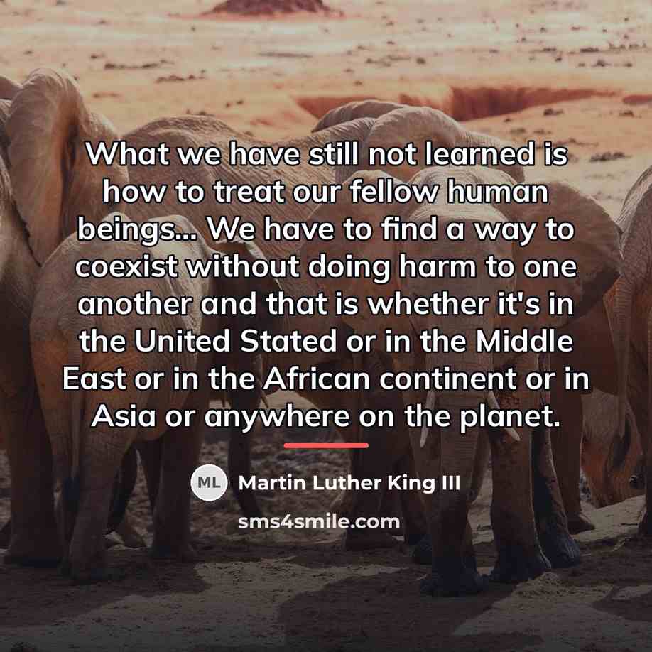 “What we have still not learned is how to treat…” quote by Martin Luther King III