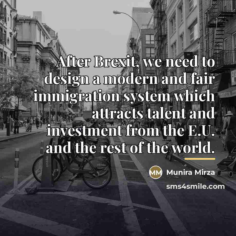 “After Brexit, we need to design a modern and fair…” quote by Munira Mirza