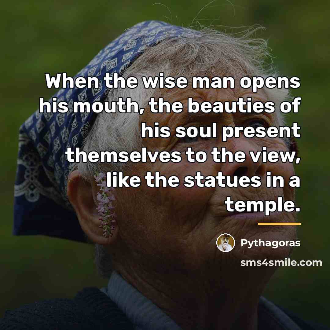 “When the wise man opens his mouth, the beauties of…” quote by Pythagoras