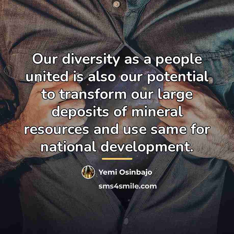 “Our diversity as a people united is also our potential…” quote by Yemi Osinbajo