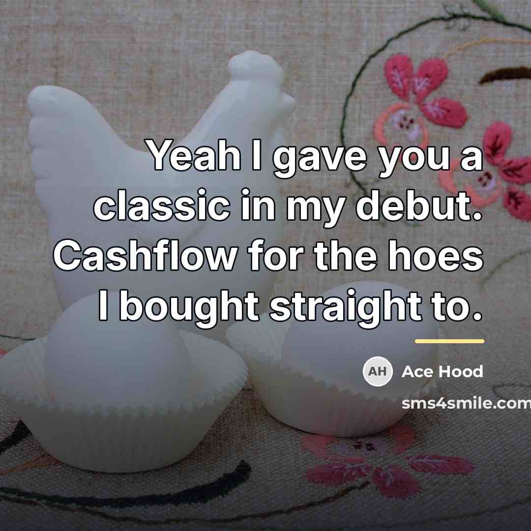 “Yeah I gave you a classic in my debut. Cashflow…” quote by Ace Hood