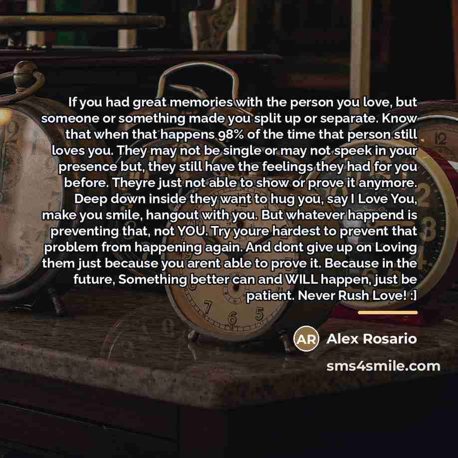 “If you had great memories with the person you love,…” quote by Alex Rosario