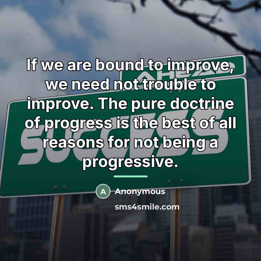“If we are bound to improve, we need not trouble…” quote by Anonymous