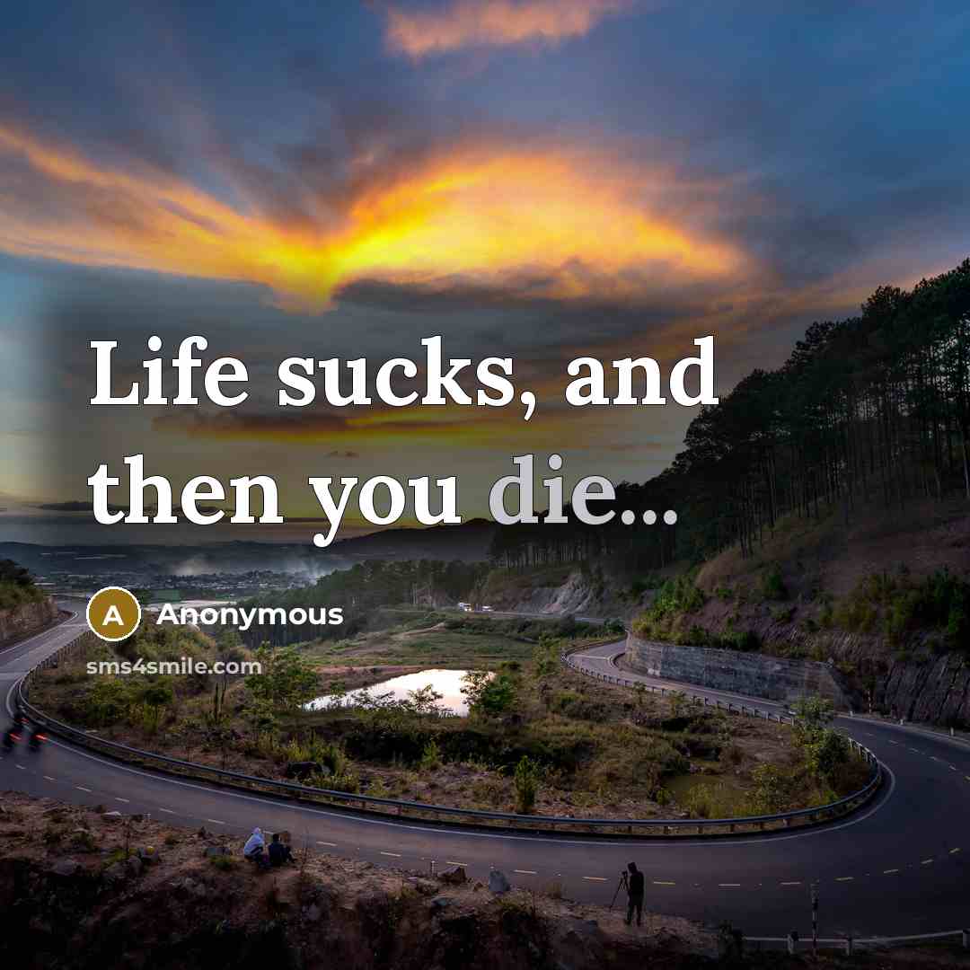 “Life sucks, and then you die...…” quote by Anonymous