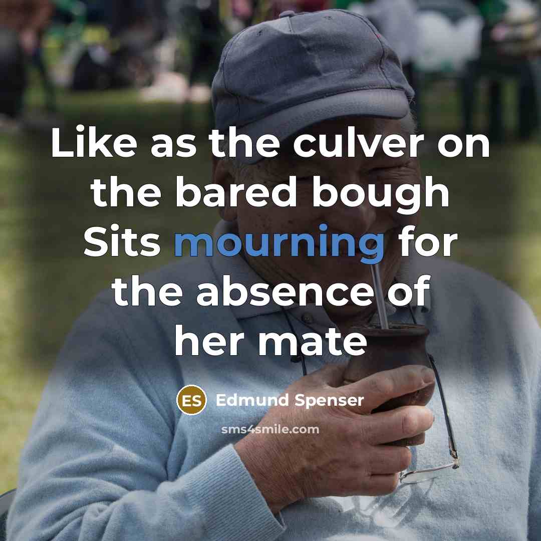 “Like as the culver on the bared bough Sits mourning…” quote by Edmund Spenser