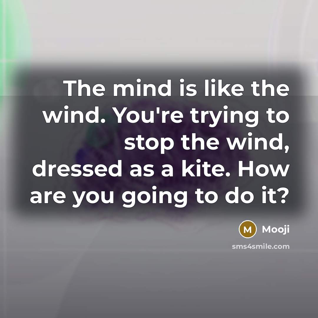 “The mind is like the wind. You're trying to stop…” quote by Mooji