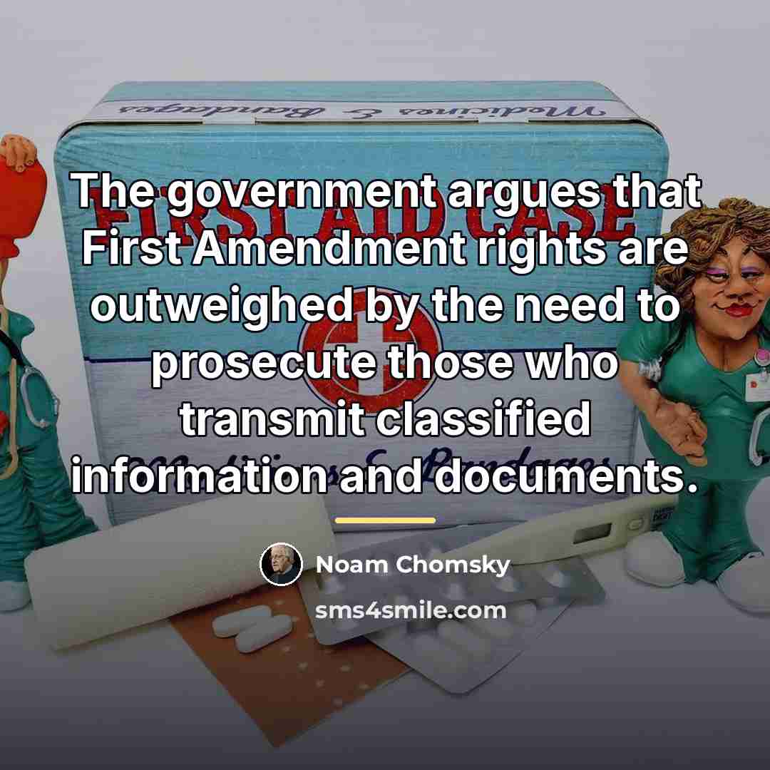 “The government argues that First Amendment rights are outweighed by…” quote by Noam Chomsky