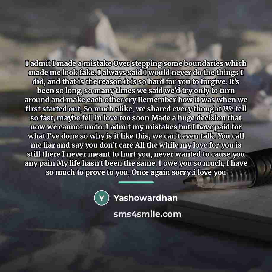“I admit I made a mistake Over stepping some boundaries…” quote by Yashowardhan