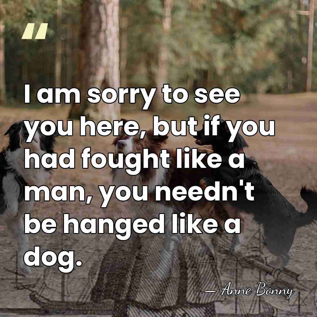 I am sorry to see you here, but if you had fought&hellip; - Anne Bonny