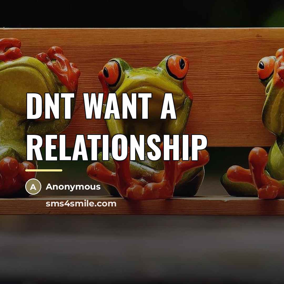 “Dnt want a Relationship…” quote by Anonymous