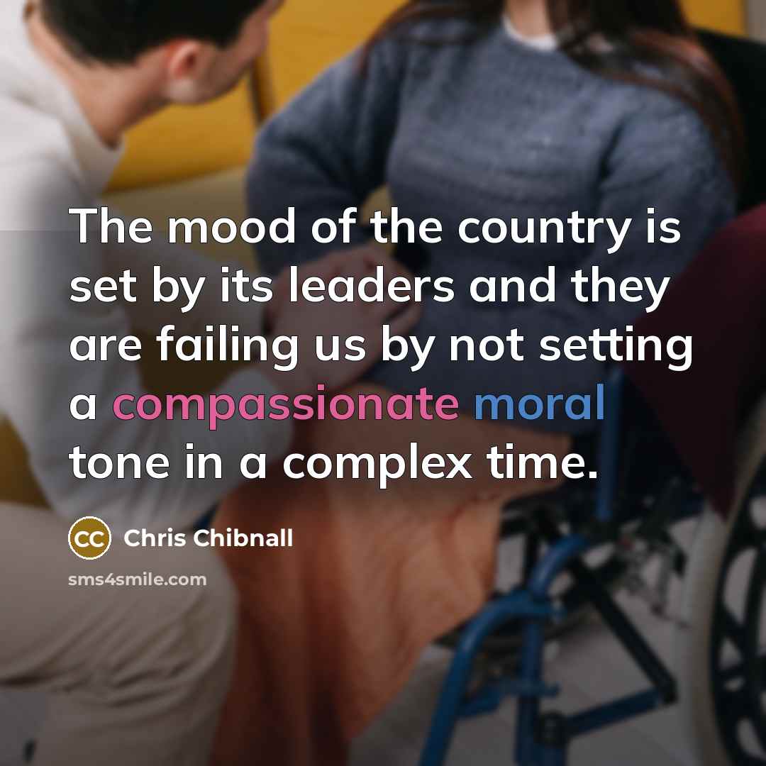 “The mood of the country is set by its leaders…” quote by Chris Chibnall