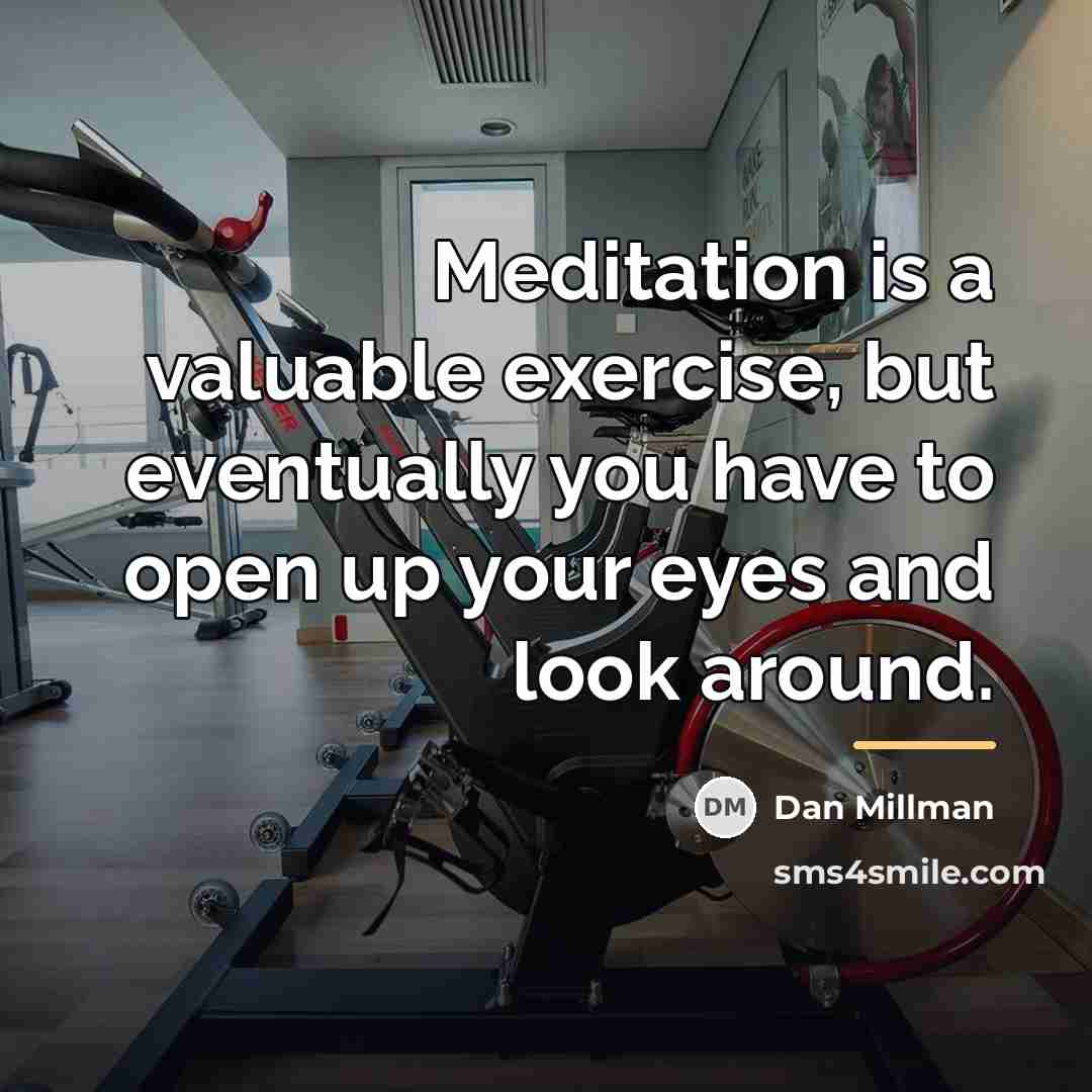 “Meditation is a valuable exercise, but eventually you have to…” quote by Dan Millman