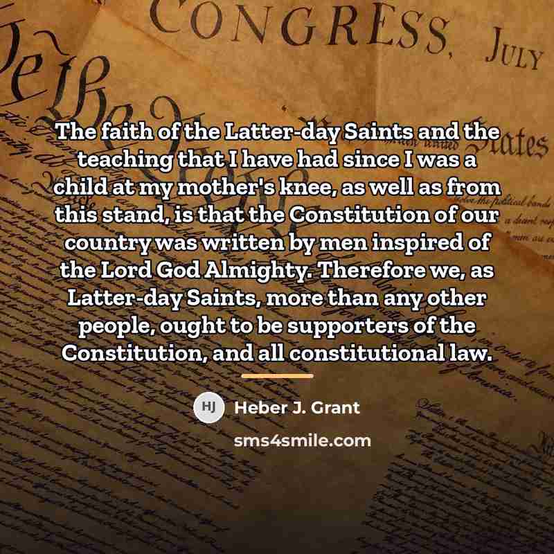 “The faith of the Latter-day Saints and the teaching that…” quote by Heber J. Grant