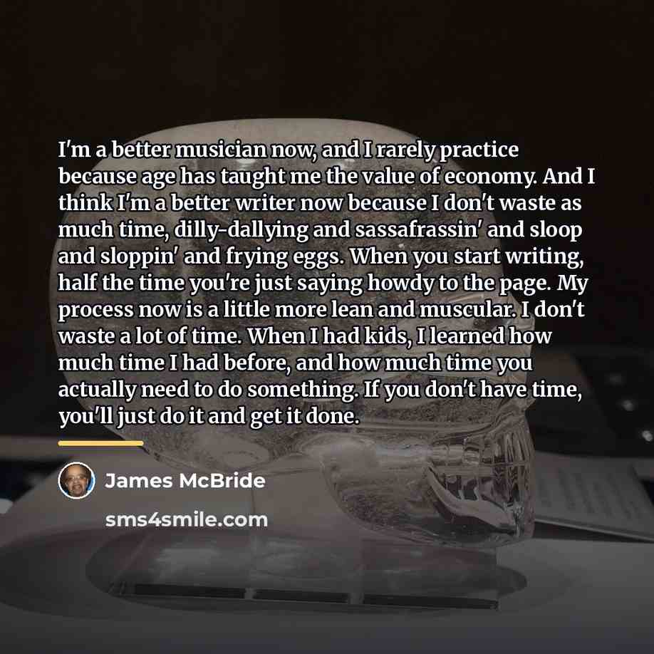 “I'm a better musician now, and I rarely practice because…” quote by James McBride