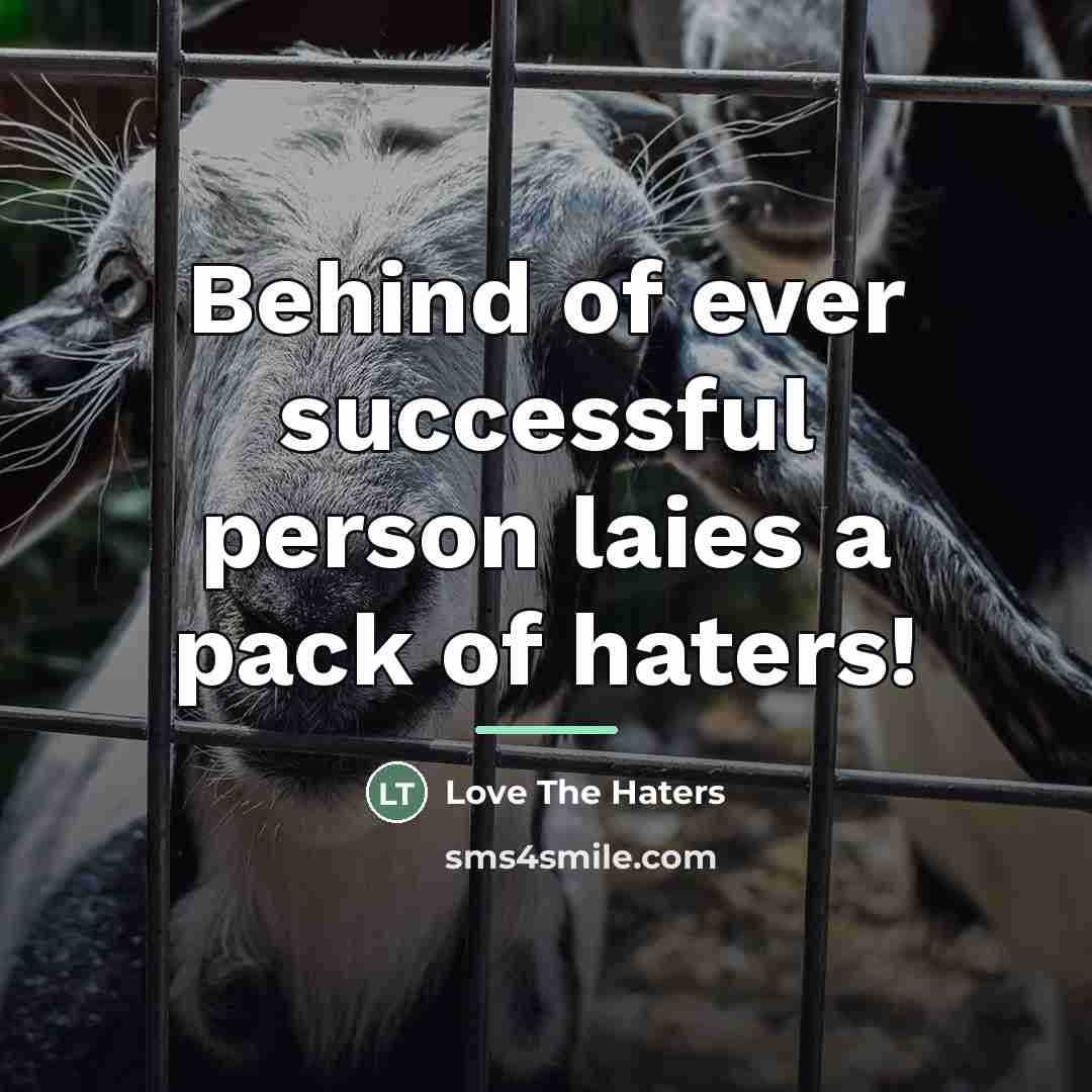 “Behind of ever successful person laies a pack of haters!…” quote by Love The Haters