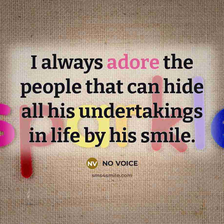 “I always adore the people that can hide all his…” quote by NO VOICE