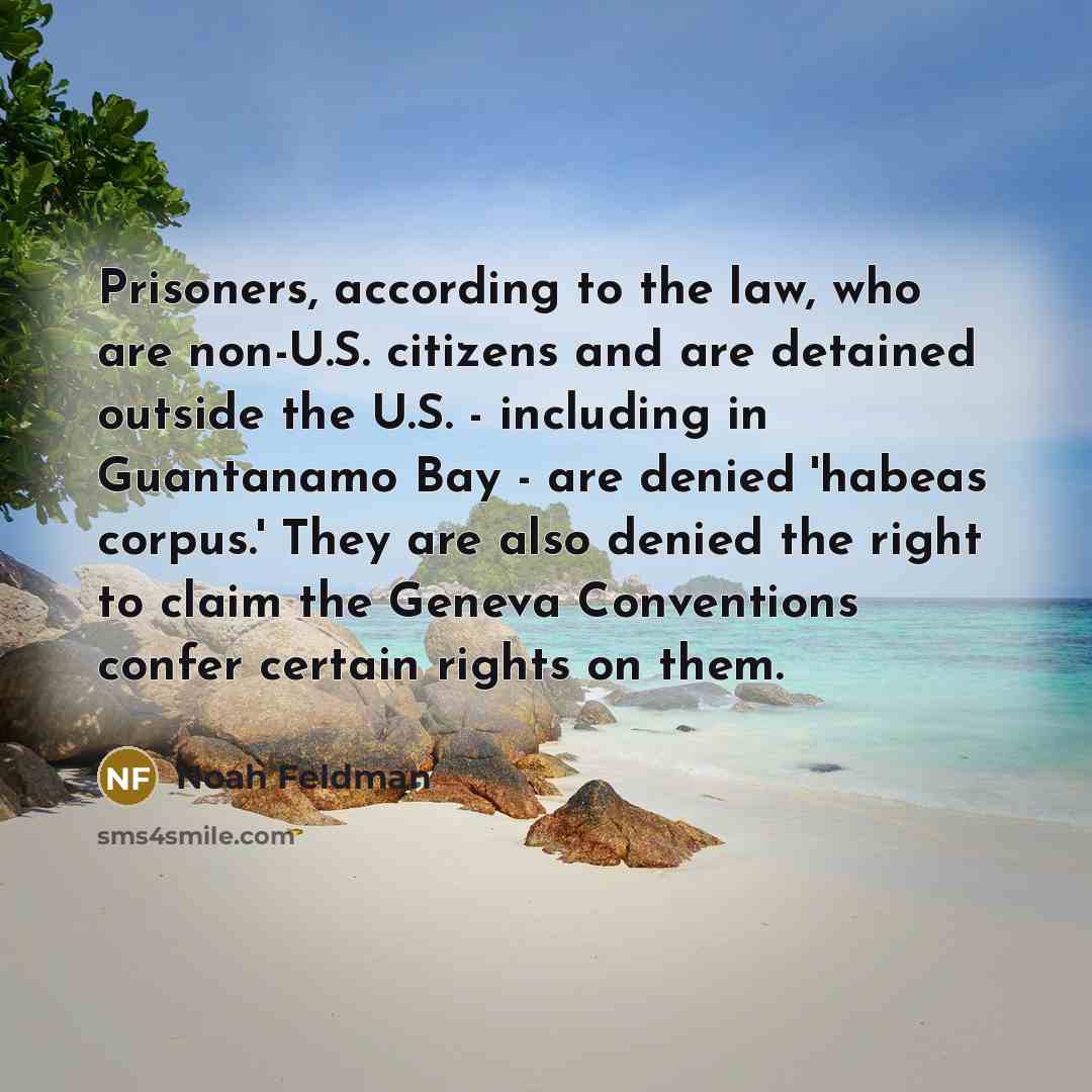 “Prisoners, according to the law, who are non-U.S. citizens and…” quote by Noah Feldman