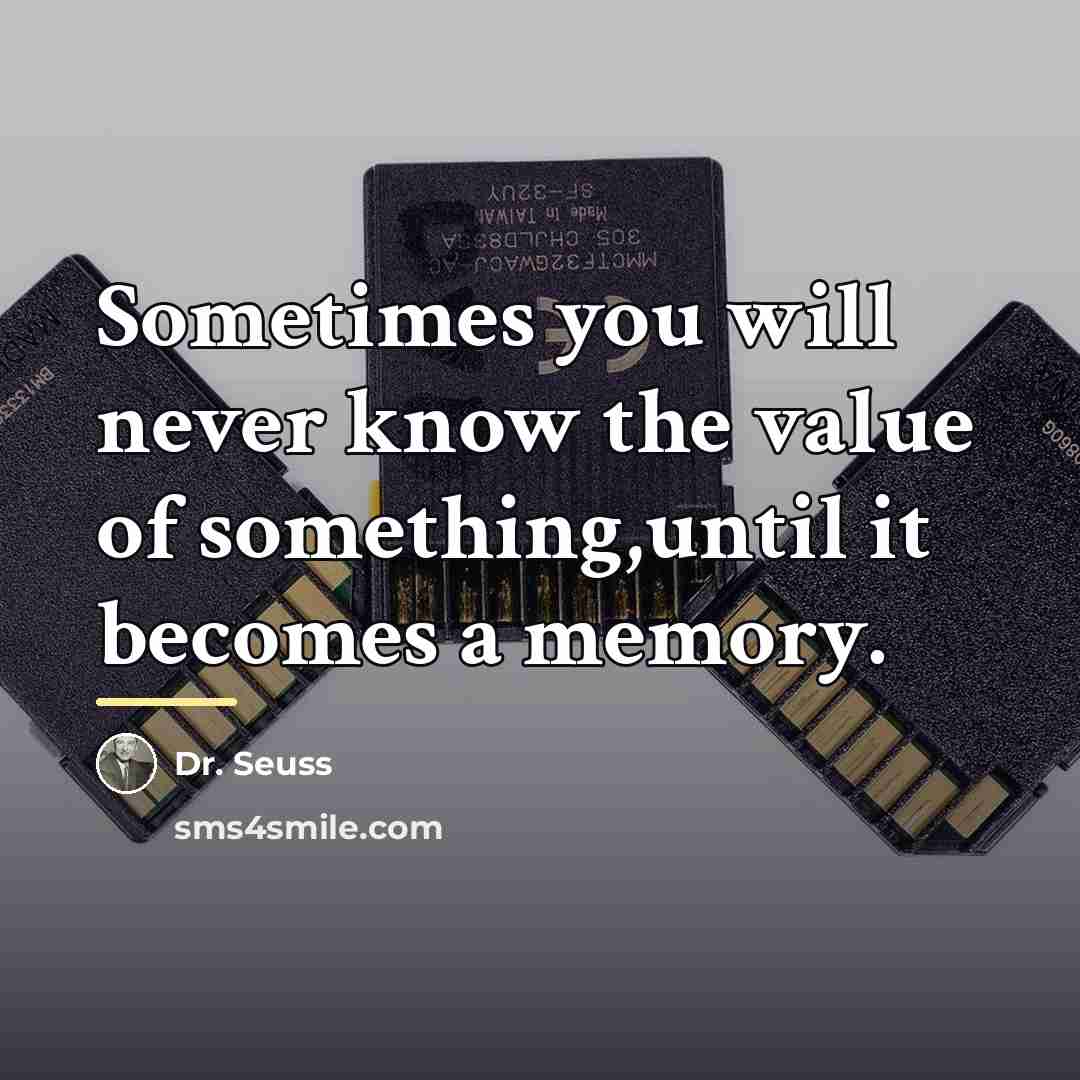 “Sometimes you will never know the value of something,until it…” quote by Dr. Seuss