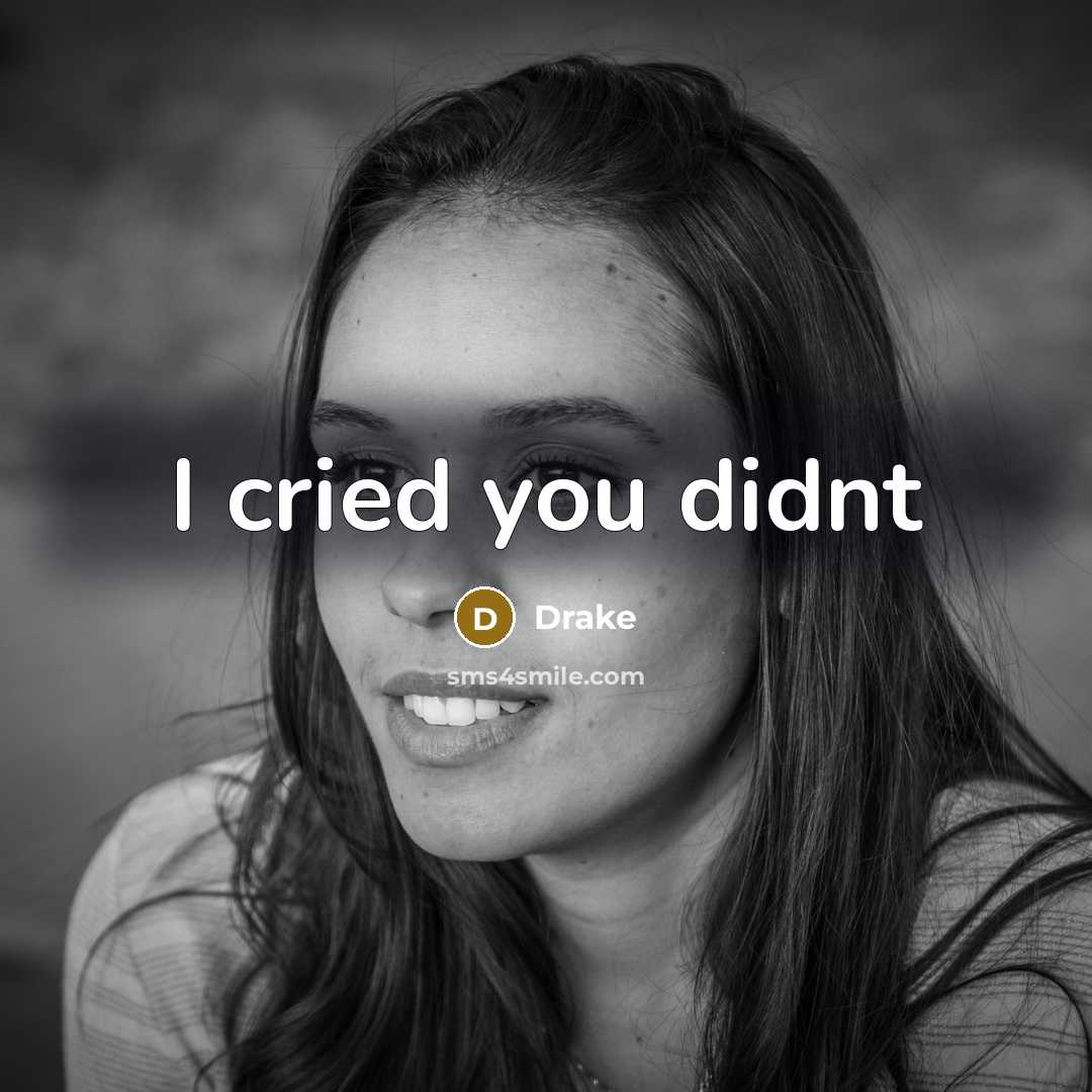 “I cried you didnt…” quote by Drake