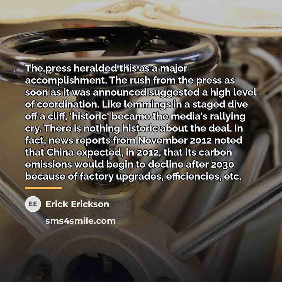 “The press heralded this as a major accomplishment. The rush…” quote by Erick Erickson