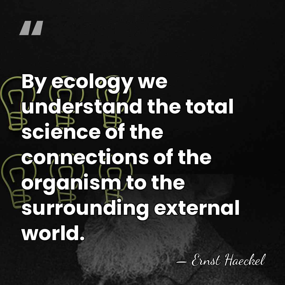 By ecology we understand the total science of the connections of the&hellip; - Ernst Haeckel