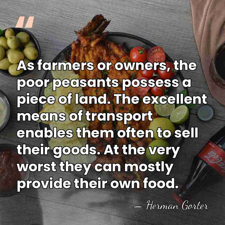 As farmers or owners, the poor peasants possess a piece of land.&hellip; - Herman Gorter