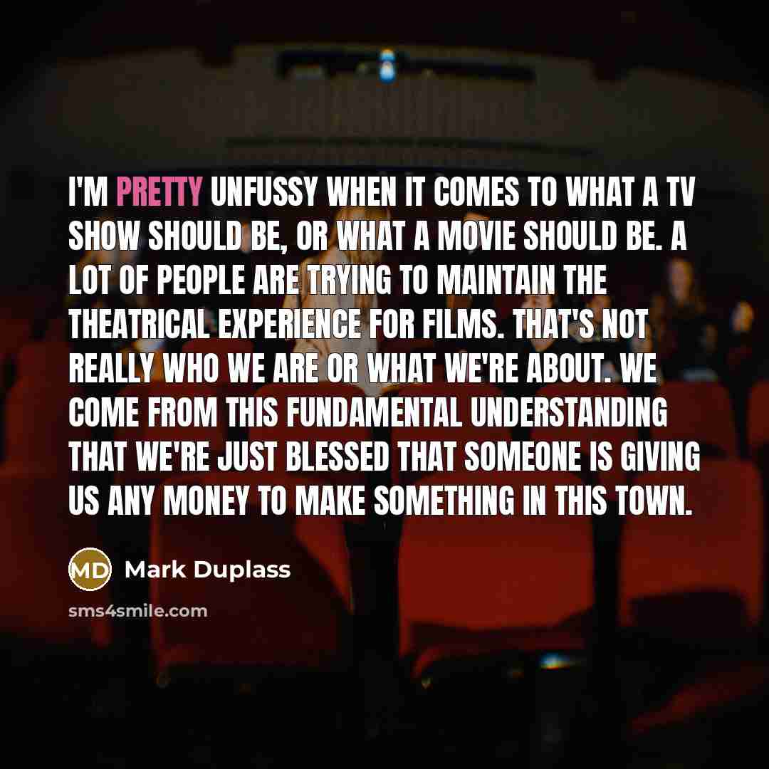 “I'm pretty unfussy when it comes to what a TV…” quote by Mark Duplass