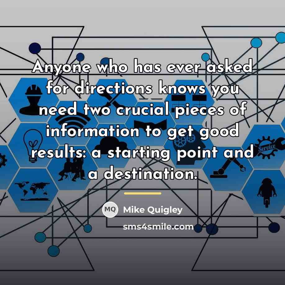 “Anyone who has ever asked for directions knows you need…” quote by Mike Quigley