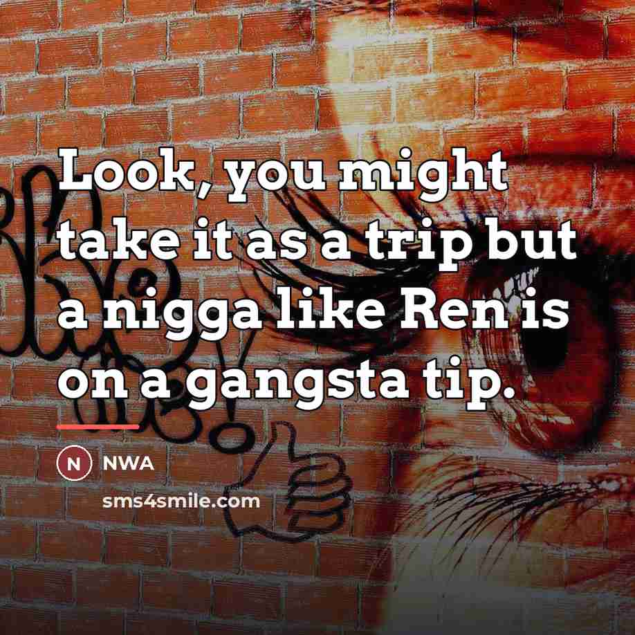 “Look, you might take it as a trip but a…” quote by NWA